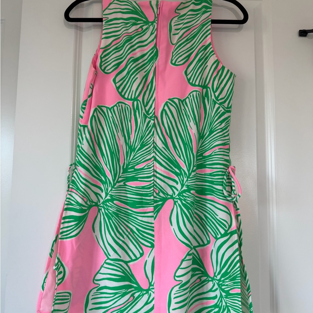 Pink and Green Leaf Print Romper - Picture 3 of 3